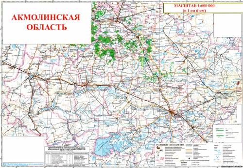 Карта Акмолинской области